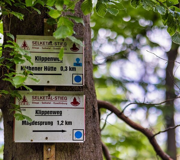 Beschilderung Selketalstieg Klippenweg