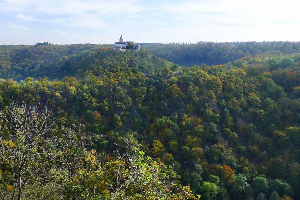 Blick auf die Burg Falkenstein von der Selkesicht.